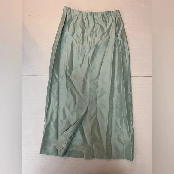 VTG Watters & Watters Jacket MIDI Skirt Suit Set Mint Green Size 8 - 12 - Picture 11 of 13